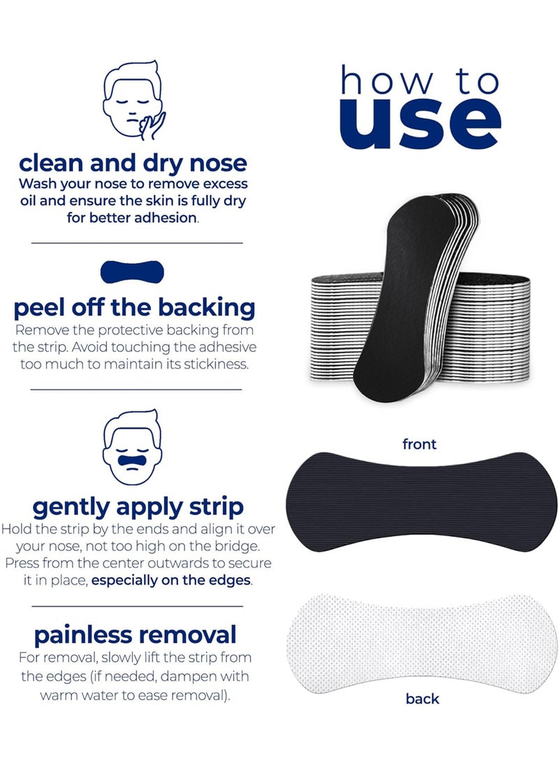 Chillspace 30pcs Performance Nasal Strips - Anti Snoring Breathing Strips with Oil & Sweat Proof Adhesive - Athletic Nasal Strips for Snoring & Sleeping - Black, Wide Body, Universal Fit, Extra Strength for Men Women(Black) - Image 5